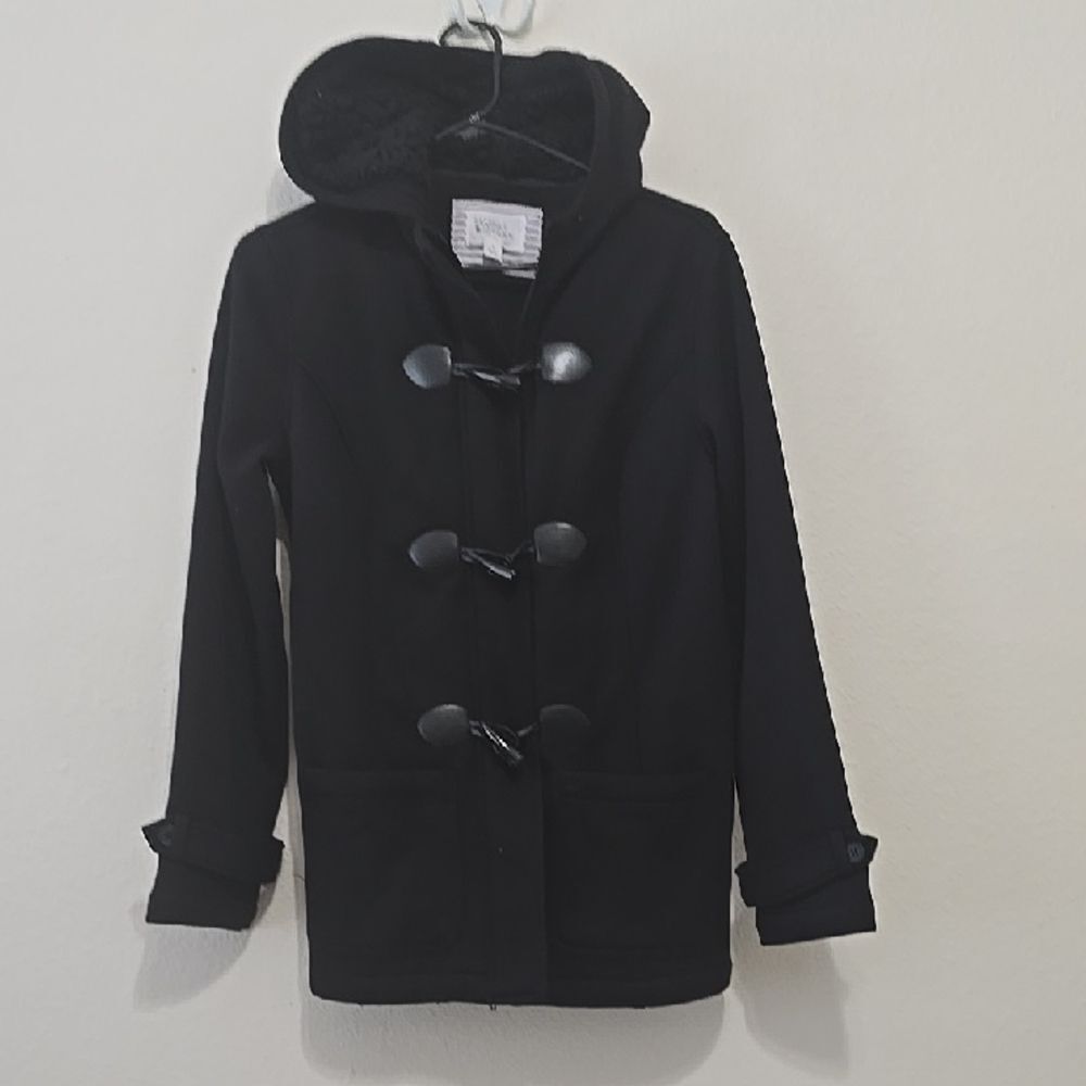 Market & Spruce Black‎ Toggle Fleece Utility Jacket M